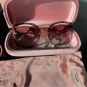 Miu Miu Pink Cutout Sunglasses